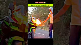 Kawasaki Ninja Zx10r Burning 🥵🔥aalyanvlogs1299shorts zx10r [upl. by Hgalehs]