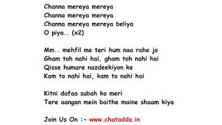 Channa Mereya From quotAe Dil Hai Mushkilquot [upl. by Alauqahs103]