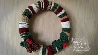 Tutorial Corona Navideña Crochet o Ganchillo Paso a Paso en Español [upl. by Nennek265]