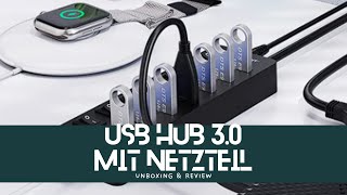 Unboxing und Review VEMONT USB Hub 30 Praktischer USB Verteiler 7 Ports intelligenter Ladefunktion [upl. by Lomasi]