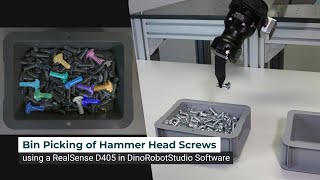 Bin Picking of Hammer Head Screws using a RealSense D405 in DinoRobotStudio Software [upl. by Lada]