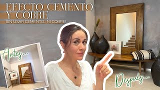 Cómo hacer una pared con efecto cemento y cobre sin usar cemento ni cobre [upl. by Bertilla]