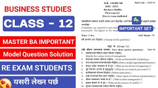 BUSINESS STUDIES RE EXAM FIX QUESTION  Class 12  Master ba [upl. by Tebazile]