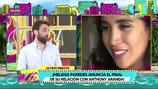 Amor y Fuego  ENE 19  MELISSA PAREDES ANUNCIA EL FINAL DE SU RELACIÓN CON ANTHONY ARANDA  Willax [upl. by Harland139]