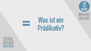 Prädikativ im Satz erkennen  Satzglieder Schulwissen Deutsch  kurz erklärt [upl. by Ellinnet]