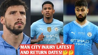 🔴Savinho Gvardiol Dias  Man City injury latest and return dates [upl. by Jemimah]