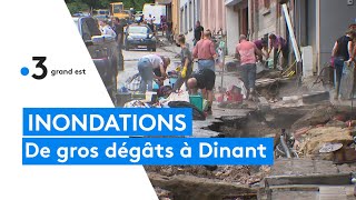 De gros dégâts suites aux inondations à Dinant à la frontière ardennaise [upl. by Llebpmac653]