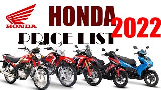 HONDA PRICE LIST IN PHILIPPINES 2022 [upl. by Florie]