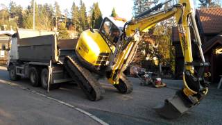 44 Unloading Wacker Neuson 6003 excavator [upl. by Aivul]