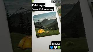 Painting a beautiful scenery artisticma please like and subscribe [upl. by Darooge112]