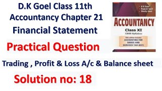 Class 11th Accountancy Chapter 21 Financial Statement Solution 18 [upl. by Alys]