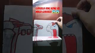 Godzilla king Kong vs maga Godzilla fold paper drawingshorts fold paper drawing viral 😱😱☠️☠️ [upl. by Hodge108]