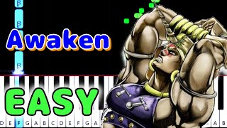 Awake Pillar Men Theme from JoJos Bizarre Adventure  EASY Piano Arrangement Synthesia by TAM [upl. by Roice]