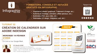 Tutorat 32  Création de calendrier sur Adobe InDesign [upl. by Towbin]