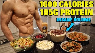 Full Day of Eating 1600 Calories Insane Volume  Super High Protein Diet For Fat Loss [upl. by Negyam]