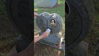 cleaning the gravestone of 5 months old Benjamin cleaning cemetery grave gravestone babygrave [upl. by Lupee]