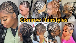 Super Cute Cornrow Braids Hairstyles  Straight Back Cornrow Braids  All back Cornrow Braids [upl. by Delp]