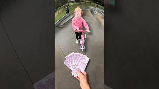 i changed her life😇 funny scooter skatepark comedy fun skate happy money cash [upl. by Winthorpe]