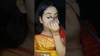 Holud saree makeup tutorial 🧡 viralshorts makeuptutorial youtubeshorts yellowsaree [upl. by Gayleen]