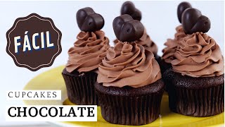 CUPCAKES DE CHOCOLATE 🍫  LaDulcepedia [upl. by Aihsat]