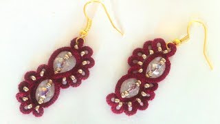 Серьги фриволите иглой Бесконечность Анкарс МК для начинающих DIY Earrings frivolite needle Infinity [upl. by Alik965]