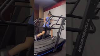 Manual treadmill sprints speed  trending motivation youtubeshorts song athlete girl [upl. by Cirdes]