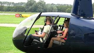 Lesson in an Robin R44 helicopter at Lelystad airport [upl. by Honey]