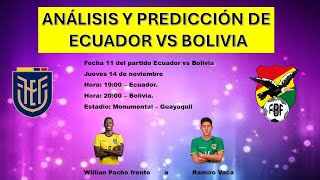 ANÁLISIS Y PREDICCIÓN DE ECUADOR VS BOLIVIA [upl. by Tolliver]