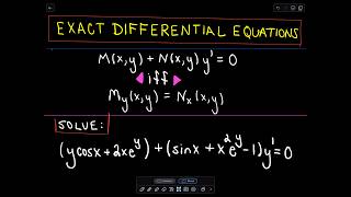 ❖ Exact Differential Equations ❖ [upl. by Brucie]