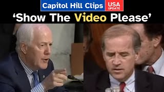 Crowd ERUPTS as J Cornyn RTX Shows INSULTING 1991 BIDEN Video of Clarence Thomas Hearing [upl. by Daile856]