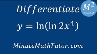 Differentiate ylnln2x4 [upl. by Huei162]