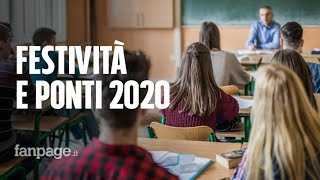 Calendario scolastico 20202021 tutti i ponti e le festività [upl. by Cestar826]