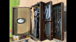 GRAMPS ANTIQUE WOOD UNION MACHINISTS TOOL BOX CHEST LOTS OF STARRETT TOOLS [upl. by Collayer708]