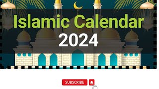 Islamic Calendar 2024 1445 1446H  Hijri Calendar 2024 14451446 2024  2024 Islamic Calendar [upl. by Ahseim]