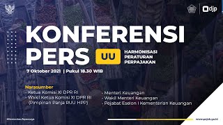 Konferensi Pers Rancangan Undang Undang Harmonisasi Peraturan Perpajakan [upl. by Ahseenak]