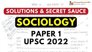 Sociology 2022 Paper1 Complete Discussion  UPSC Civil Services CSE Mains Examination [upl. by Wrdna]