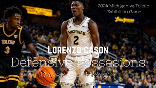 Lorenzo quotLJquot Cason Defense  2024 Michigan Exhibition Game vs Toldeo [upl. by Eanat]