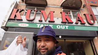 Eating at one of the BEST Chinese take out in NYC Kum Kau in BedStuy Brooklyn [upl. by Tabor]