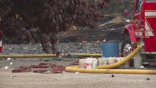 Akron firefighters exposed to chemicals while battling fire union president says [upl. by Omixam]