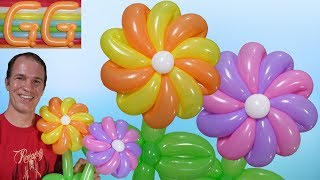 flores con globos  globoflexia flor  como hacer flores con globos  figuras con globos globoflexia [upl. by Aikemit]