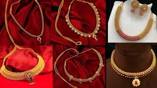 कम वजन वाले सोने की गलसरी के डिजाइनGold Thushi Necklace Design Collection 2022New Pattern Galsari [upl. by Mariann577]