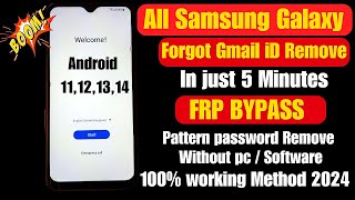 All Samsung FRP Bypass 2024Samsung Google Lock Remove Android 11121314 New Method No 0 [upl. by Egdirdle350]