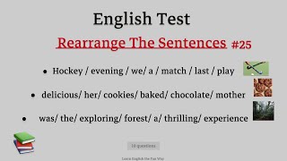 English Grammar  Master Sentence Structure  Rearrange the Words Challenge [upl. by Aihsikal]