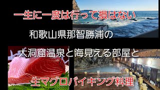 和歌山県那智勝浦の洞窟温泉とグルメバイキングバンビーノ [upl. by Ellissa]