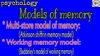 Models of memory in psychology  psychology Memory  Educationalcentral [upl. by Takeshi]