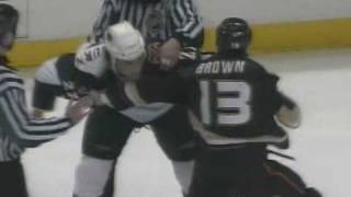 Chris Thorburn vs Mike Brown Feb 15 2009 [upl. by Annam7]