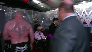 BROCK LESNAR THREW UNIVERSAL TITLE AT VINCE MCMAHON [upl. by Warfield789]