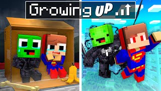 Mikey and JJ Grow up as VENOM amp SUPERMAN in Minecraft  Maizen [upl. by Nyberg]