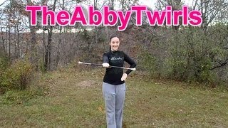 Horizontal  Novice Baton Twirling  How to Twirl a Baton  TheAbbyTwirls [upl. by Atilrep]