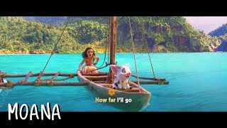 Aulii Cravalho  How Far Ill Go Lower Key Karaoke With Lyrics Video from quotMoanaquot no vocal [upl. by Drhcir]